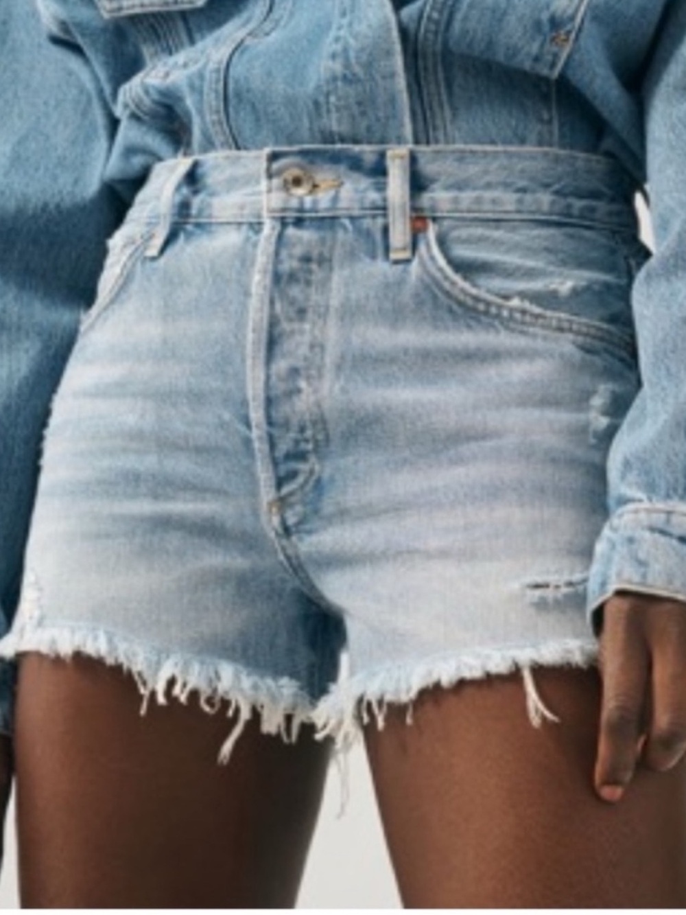 NWT AGOLDE Parker Denim Fray Shorts